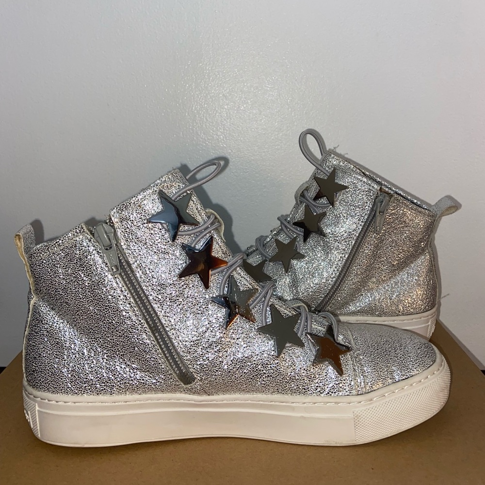 Silver platform shoes